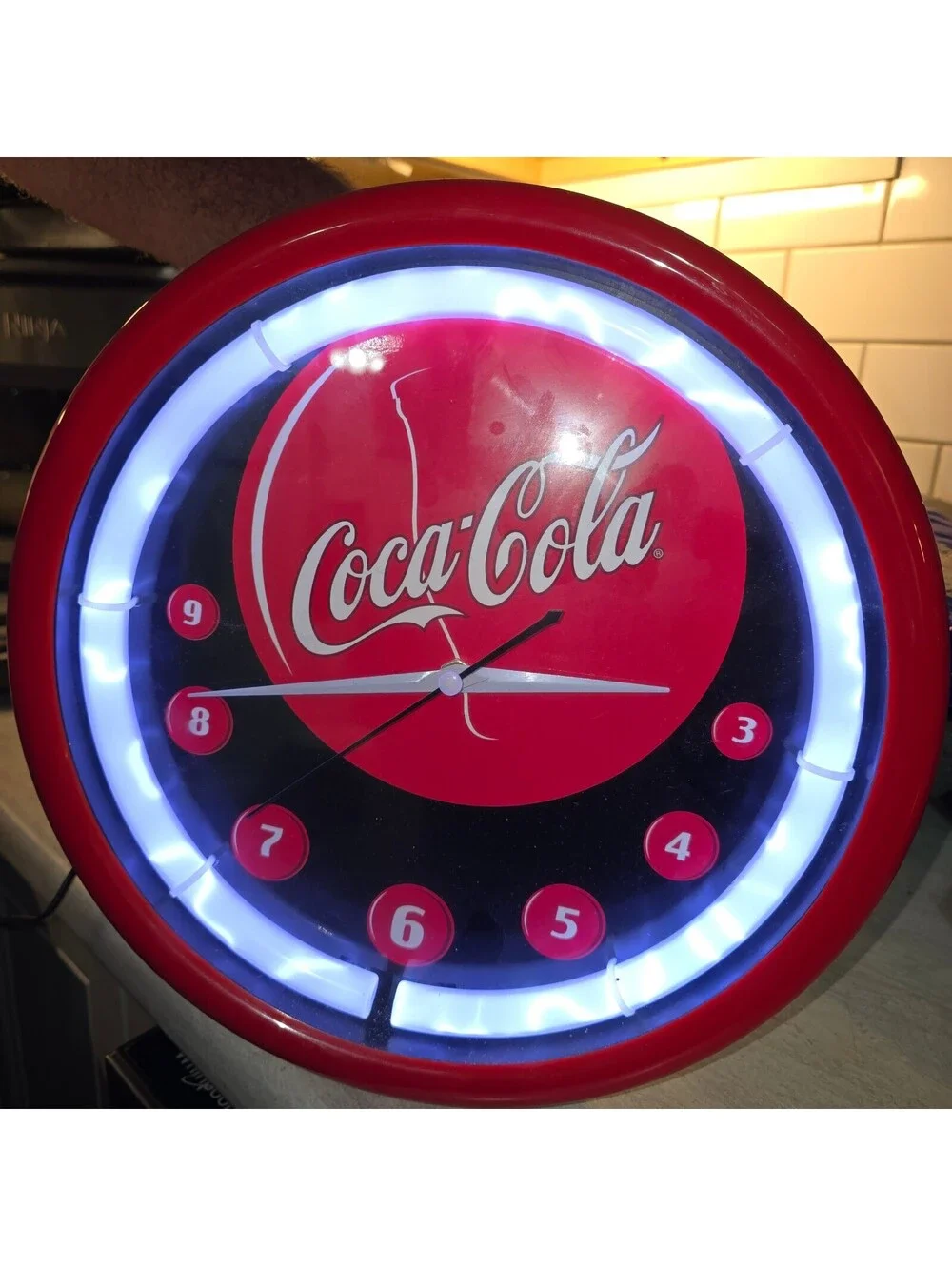 Vintage Coca-Cola Collectible Plasma Light Wall Clock – Working With AC Adapter